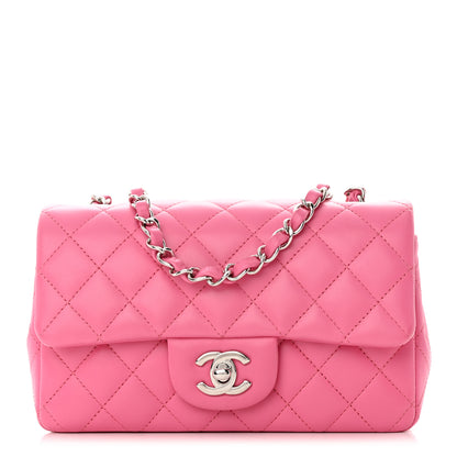 Chanel Lambskin Quilted Mini Rectangular Flap Pink 1 of 17