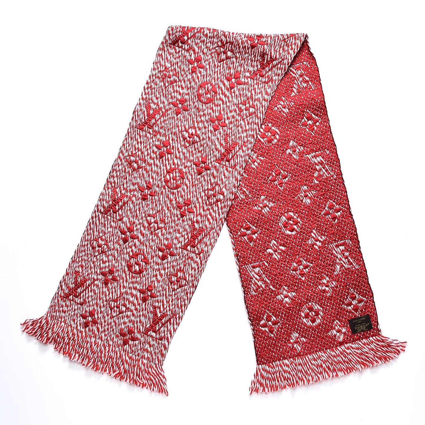 Wool Silk Logomania Mix Scarf Coquelicot