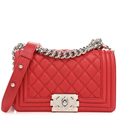 Chanel Caviar Quilted Small Boy Flap Dark Red 1 of 10