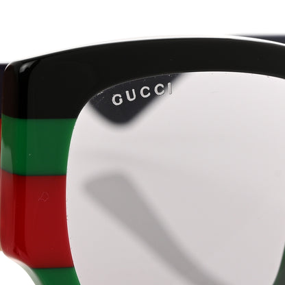 Gucci Acetate Web Oversized Frame Rectangle Sunglasses GG0276S Black Multicolor 5 of 8