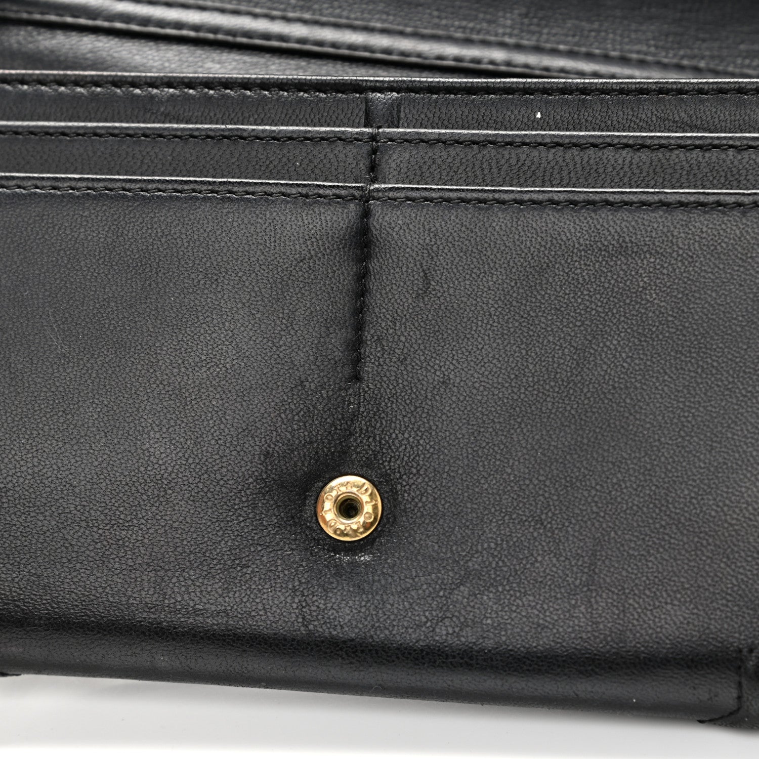 Christian Dior Grained Calfskin Diorama Wallet on Chain Pouch Black 14 of 15