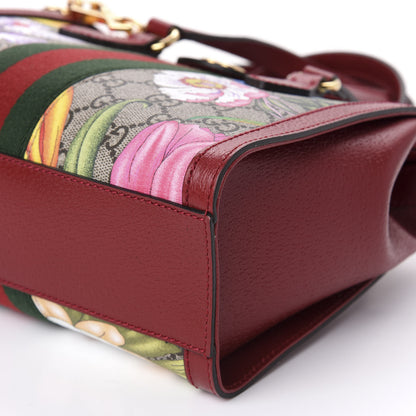 Gucci GG Supreme Monogram Flora Web Small Ophidia Tote Bag Red 8 of 12