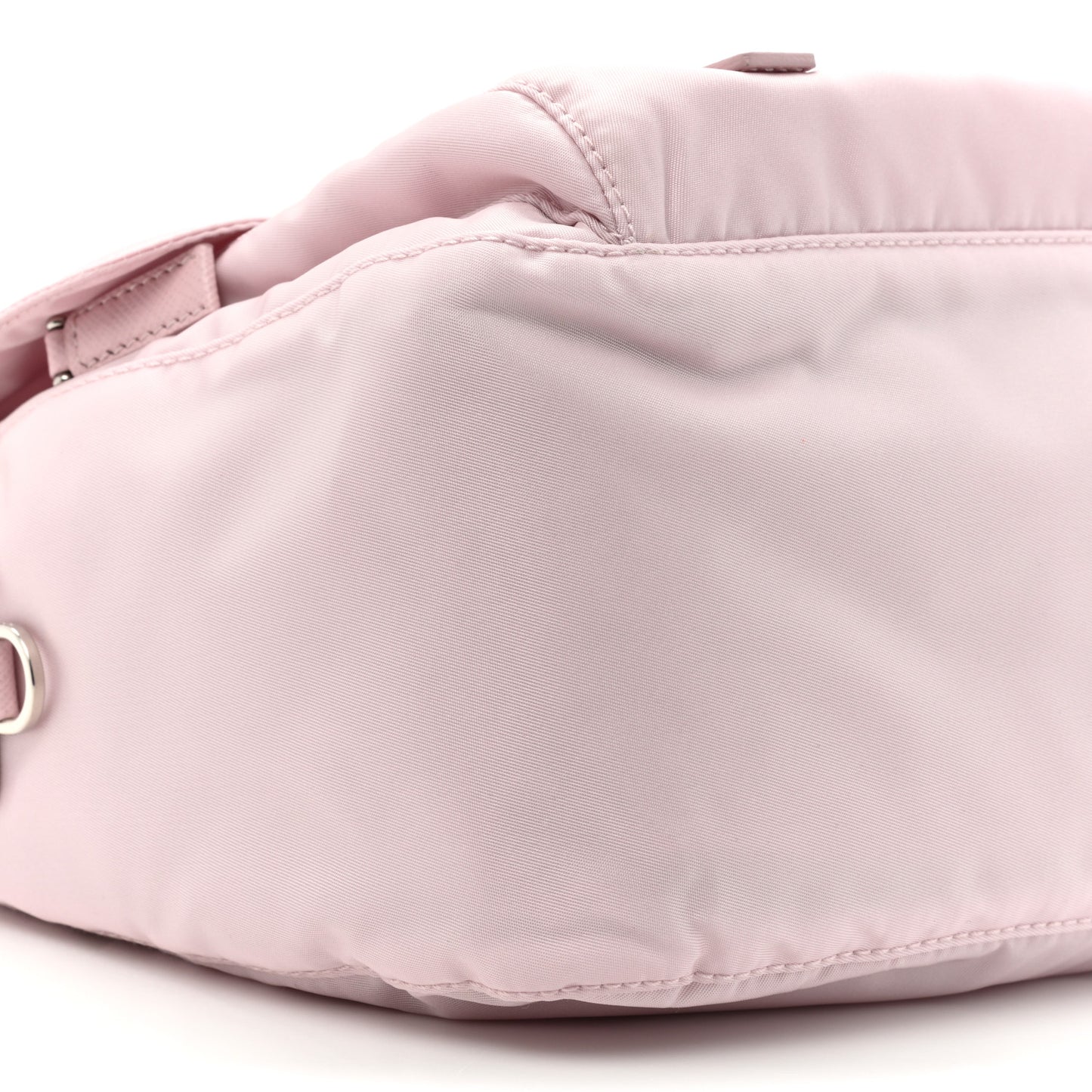 Re-Nylon Vela Saffiano Pocket Double Buckle Messenger Shoulder Bag Alabastro