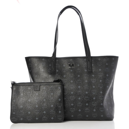 MCM Visetos Large Anya Shopper Tote Black 3 of 14