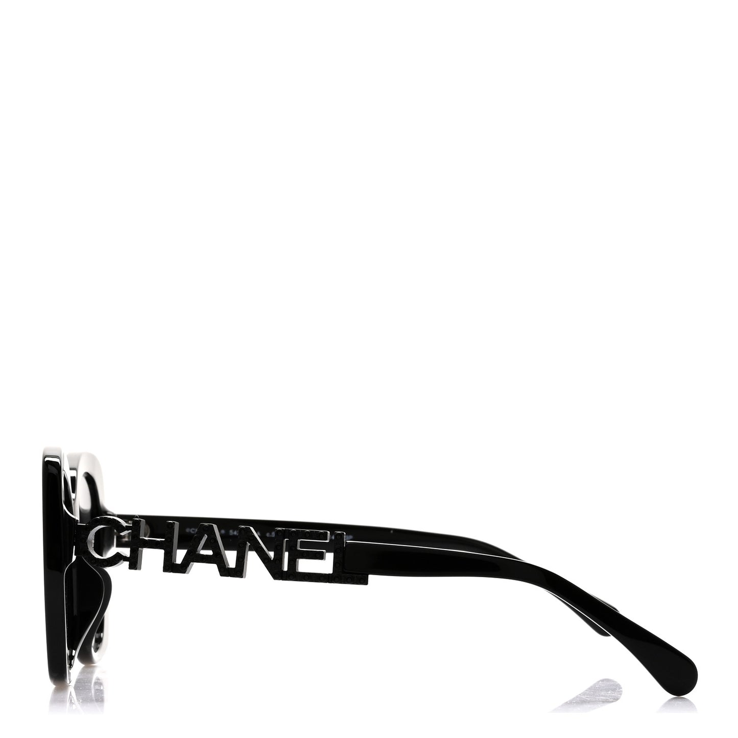 Acetate Strass Polarized Square Sunglasses 5422-B-A Black