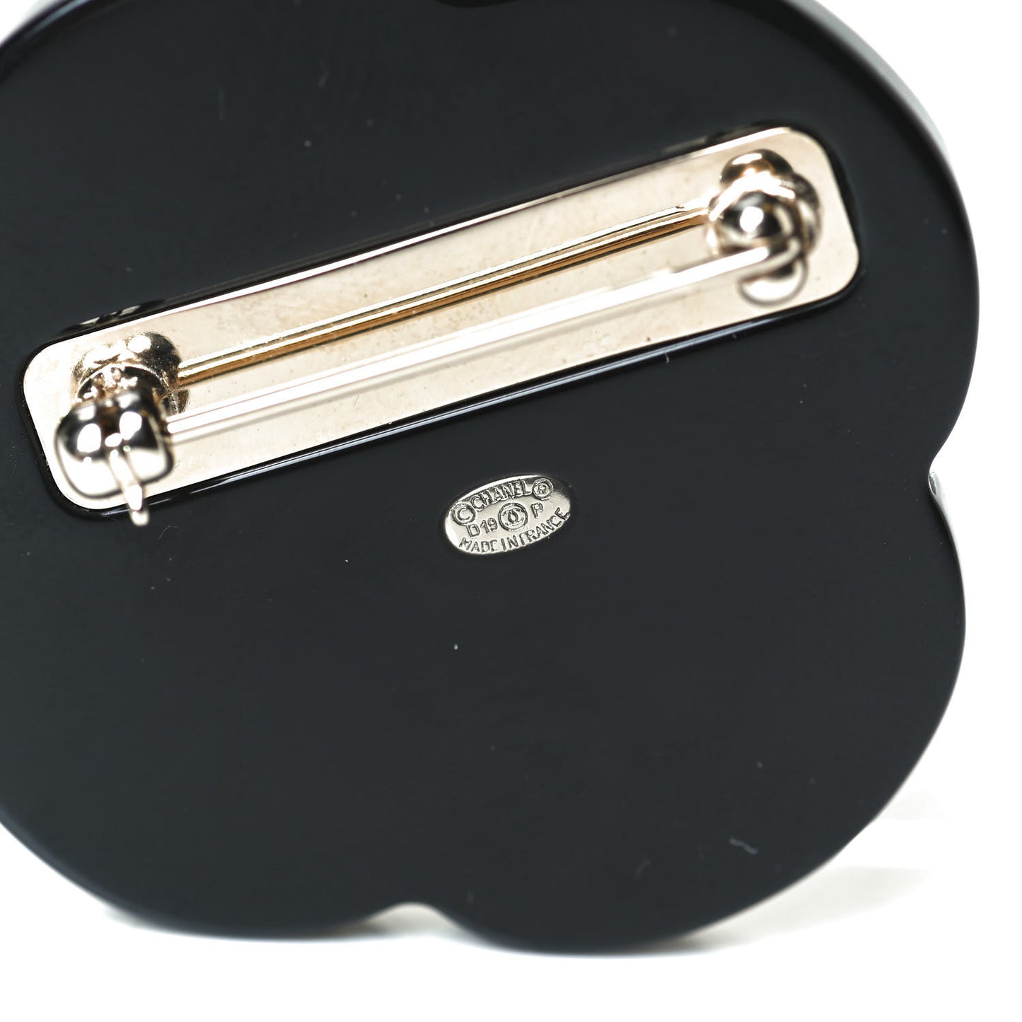 Resin Pearl Camellia Brooch White Black