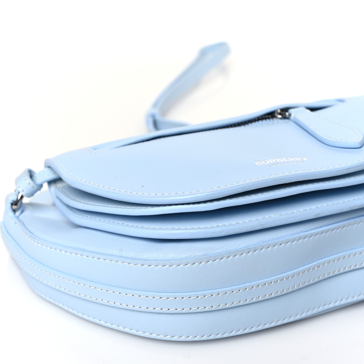 Smooth Calfskin Mini Double Olympia Pale Blue