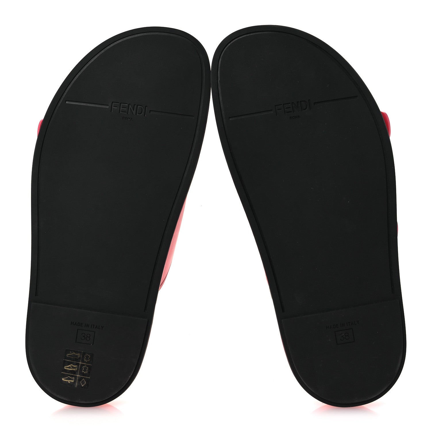 Fendi Vitello Fendi Feel Buckled Slide Sandals 38 Pink Dalia