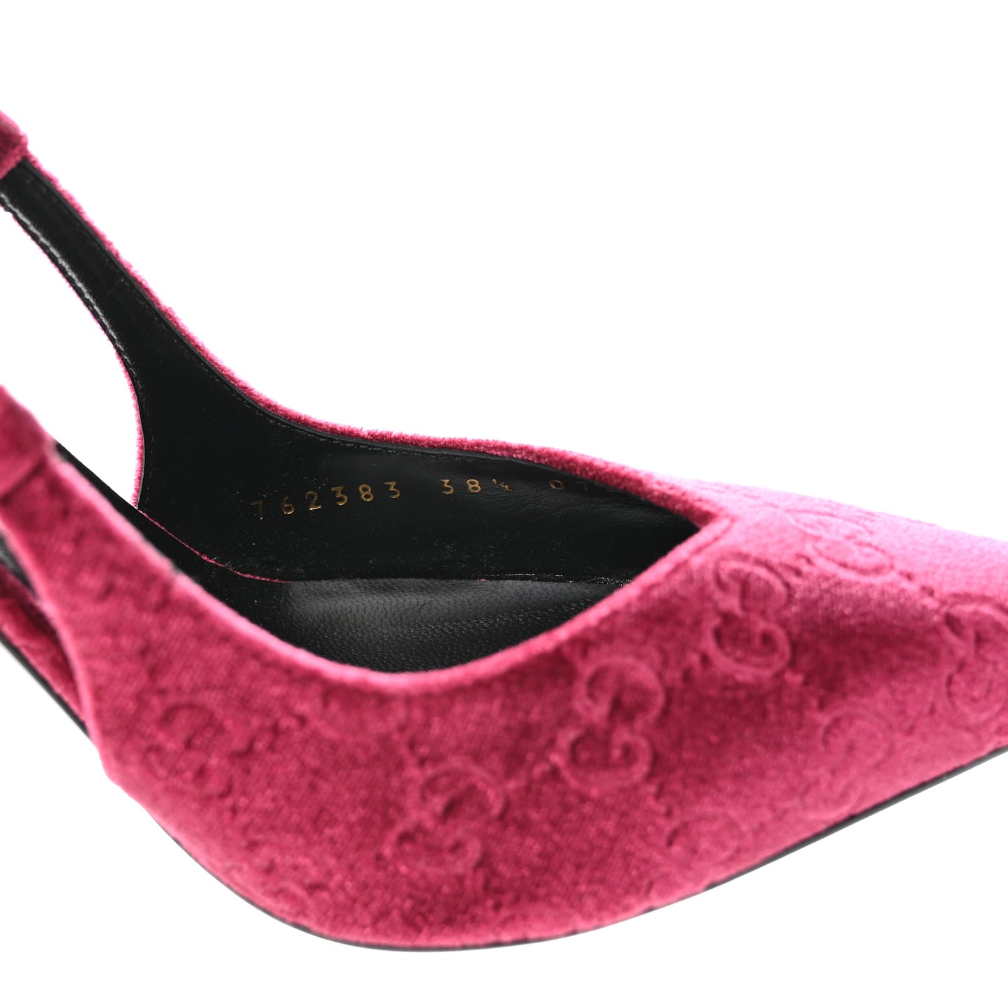 Velvet GG Monogram Slingback 115mm Pumps 38.5 Red Grape