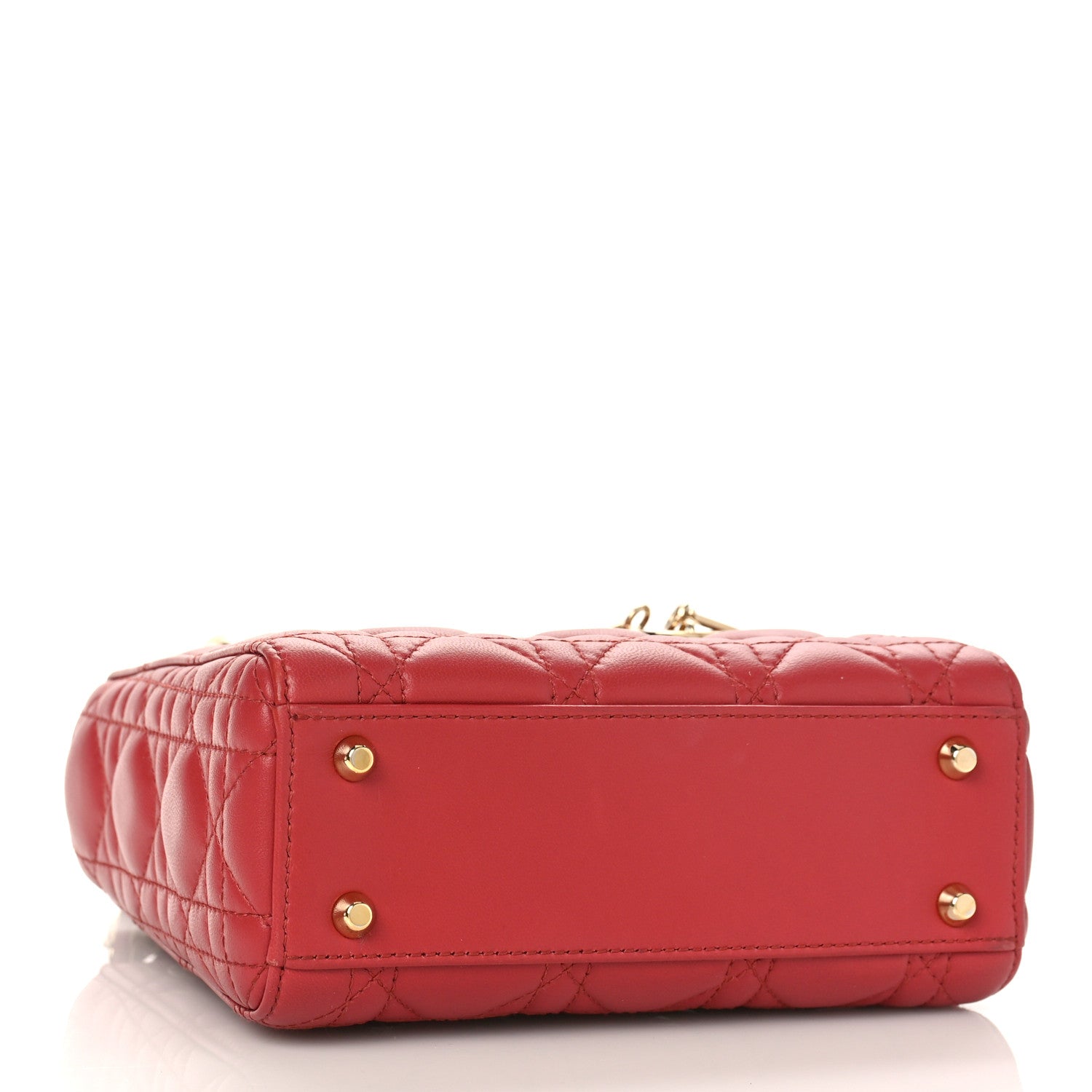 Christian Dior Lambskin Cannage Mini Lady Dior Coral 4 of 8