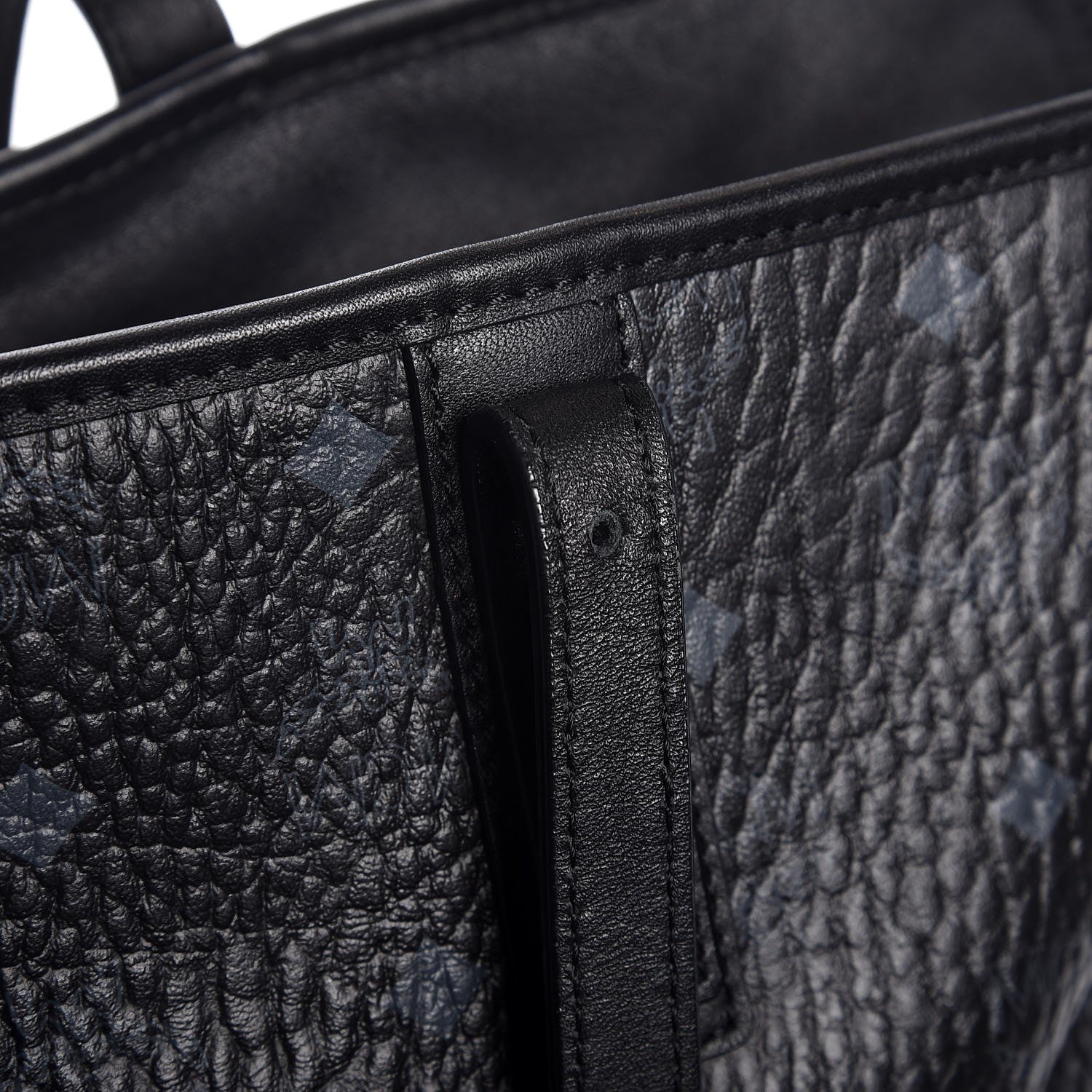 MCM Visetos Large Anya Shopper Tote Black 8 of 8