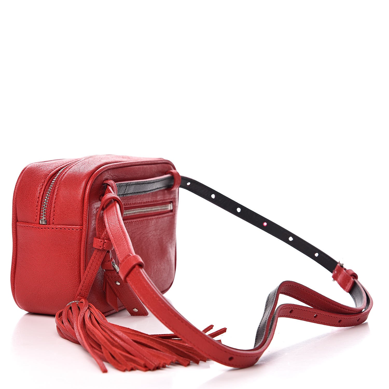 Saint Laurent Lambskin Monogram Lou Belt Bag 85 Red 3 of 9