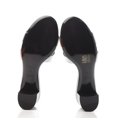 Hermes Metallic Epsom Oasis Sandals 38 Argent 5 of 8