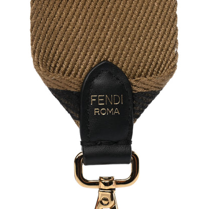 Fendi Canvas Calfskin FF 1974 Studded Strap You Fango Marrone Ebano 3 of 4