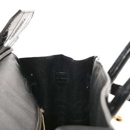 Hermes Shiny Porosus Crocodile Birkin 35 Black 12 of 30