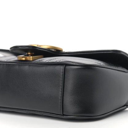 Gucci Calfskin Matelasse Mini GG Marmont Shoulder Bag Black 9 of 9