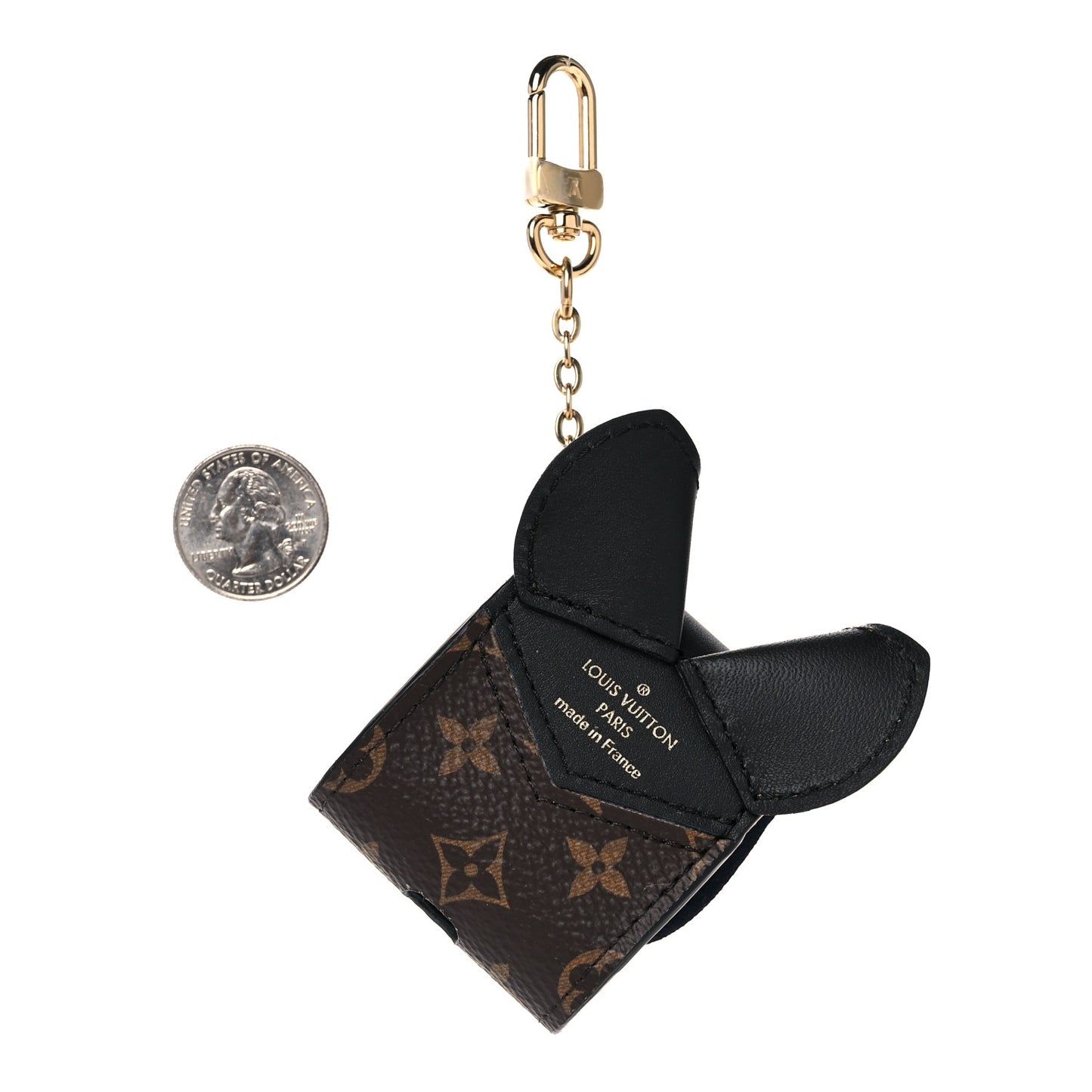 Monogram Cat Earphones Case Black