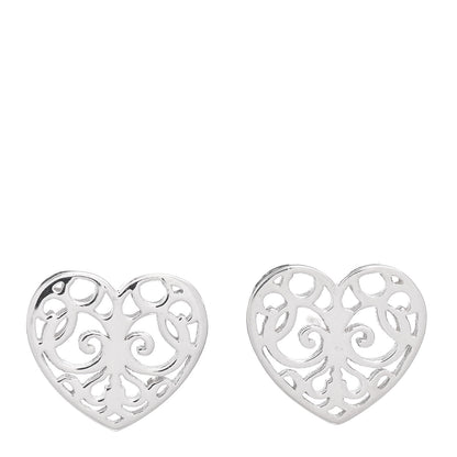 Tiffany Sterling Silver Enchant Heart Earrings 1 of 4