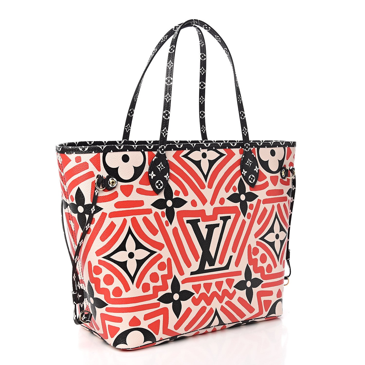Louis Vuitton Monogram Giant Crafty Neverfull MM Creme Rouge Black 2 of 10