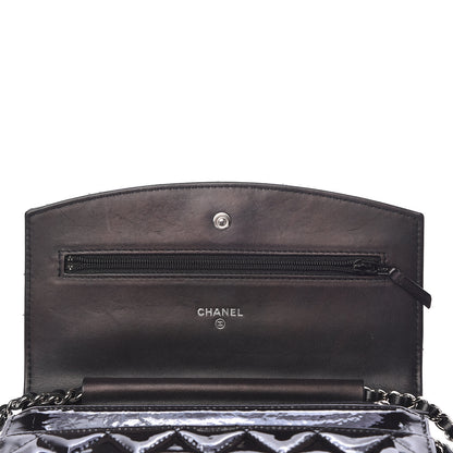 Chanel Patent Quilted Brilliant Wallet On Chain WOC Black 14 of 15