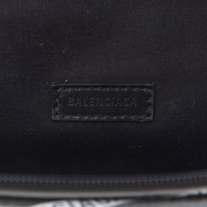 Balenciaga Metallic Calfskin Losange Monogram Explorer Belt Bag Silver Black White 7 of 9