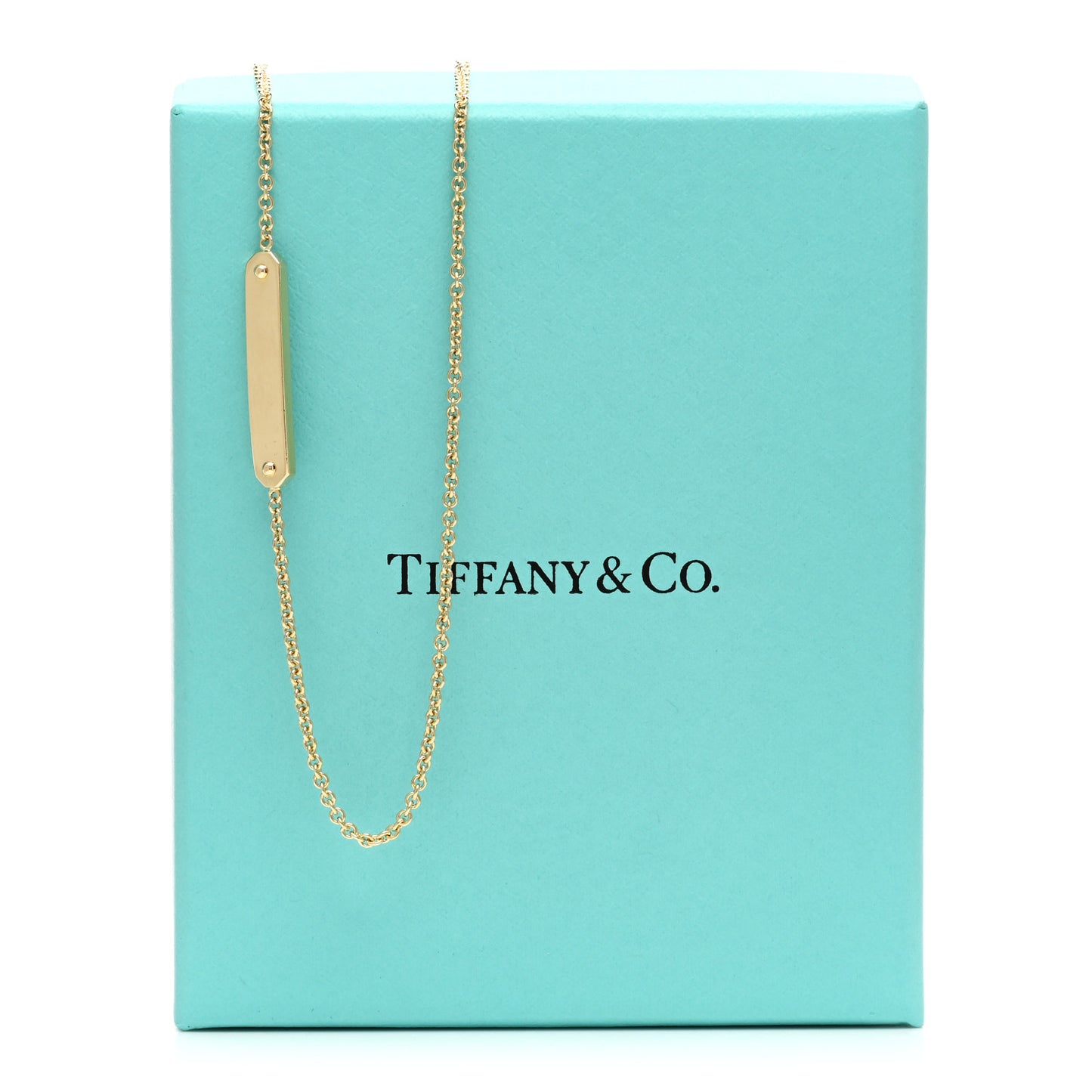 18K Yellow Gold Tag Chain Necklace