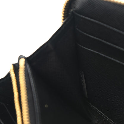 Prada Saffiano Metal Zip Around Wallet Black 7 of 12