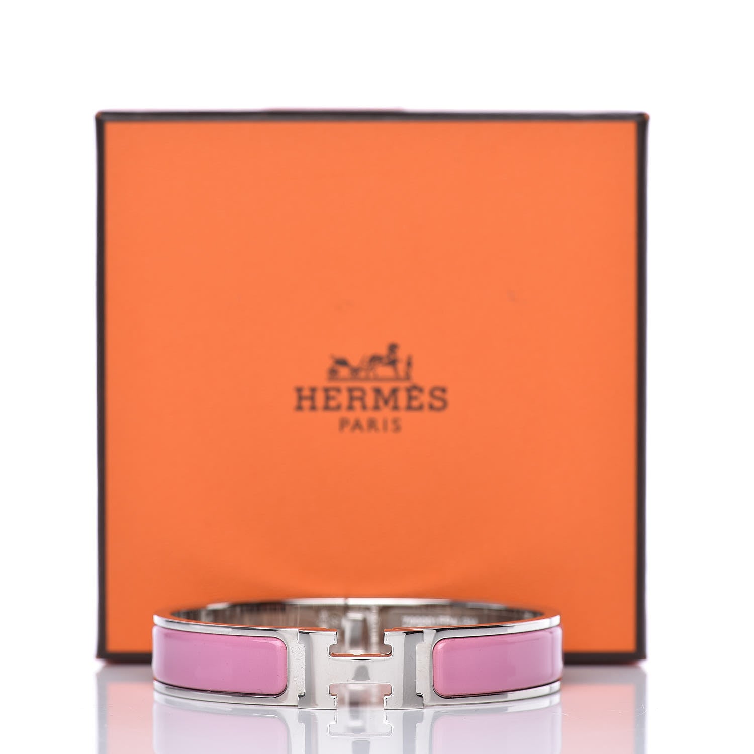 Hermes Enamel Narrow Clic Clac H Bracelet GM Rose Flamingo 6 of 6