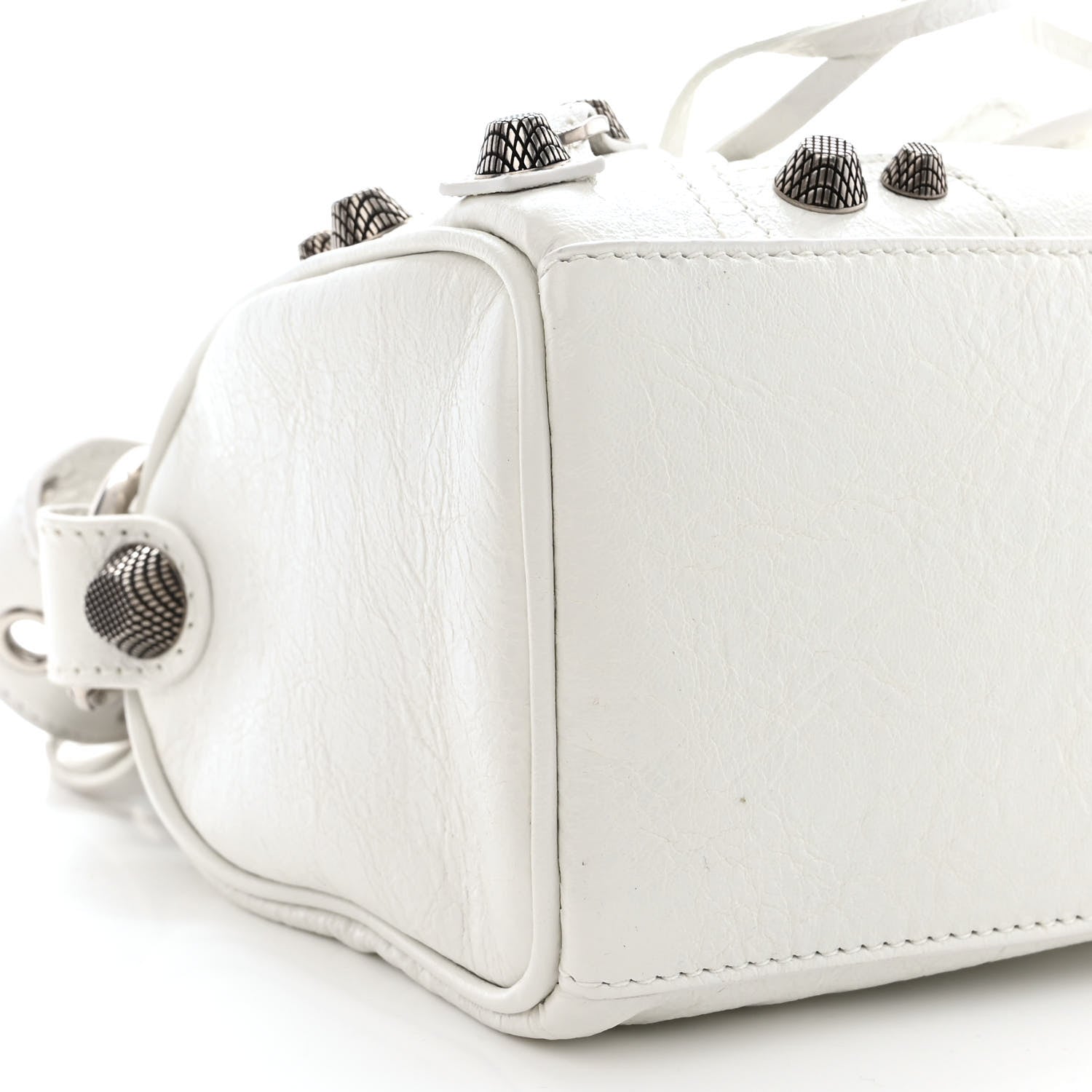 Balenciaga Agneau Arena Mini Le Cagole Duffle Crossbody Bag Optic White 10 of 11
