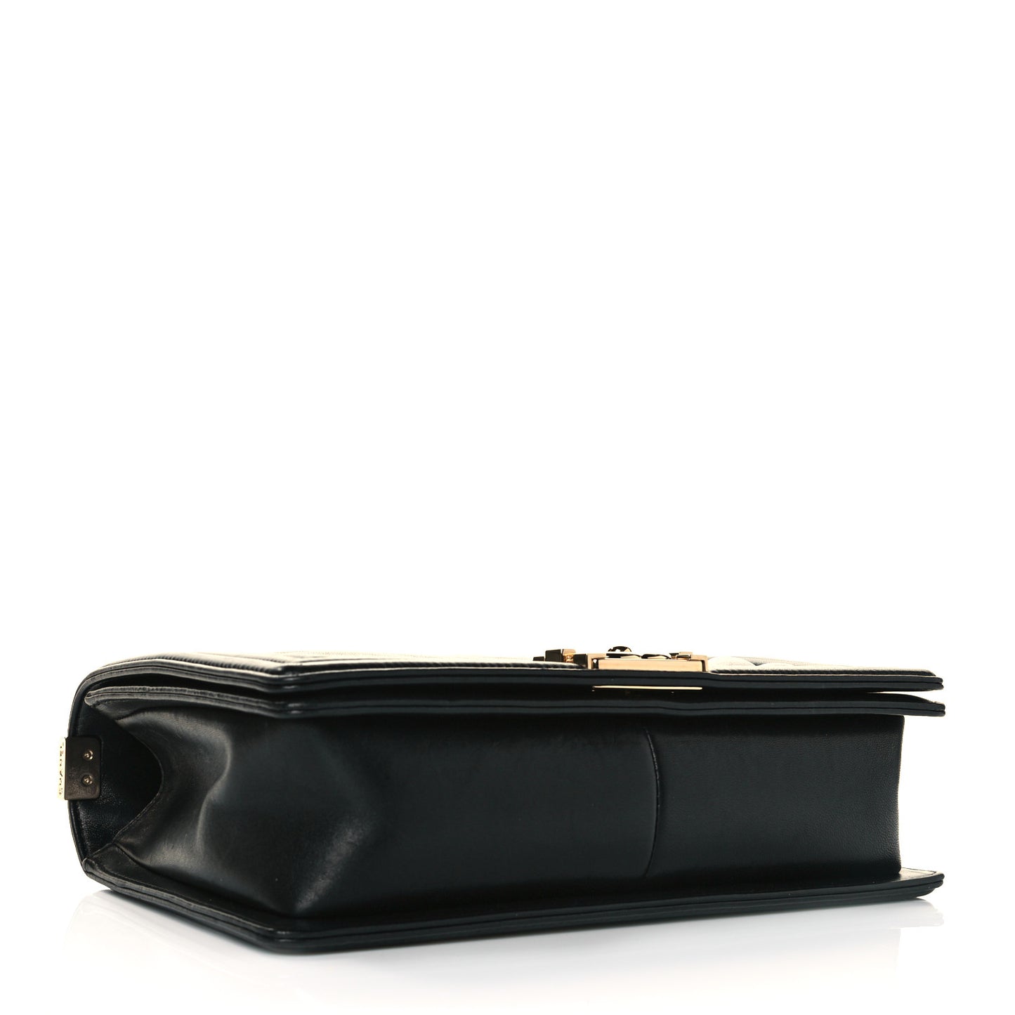 Lambskin Chevron Quilted New Medium Boy Flap Black