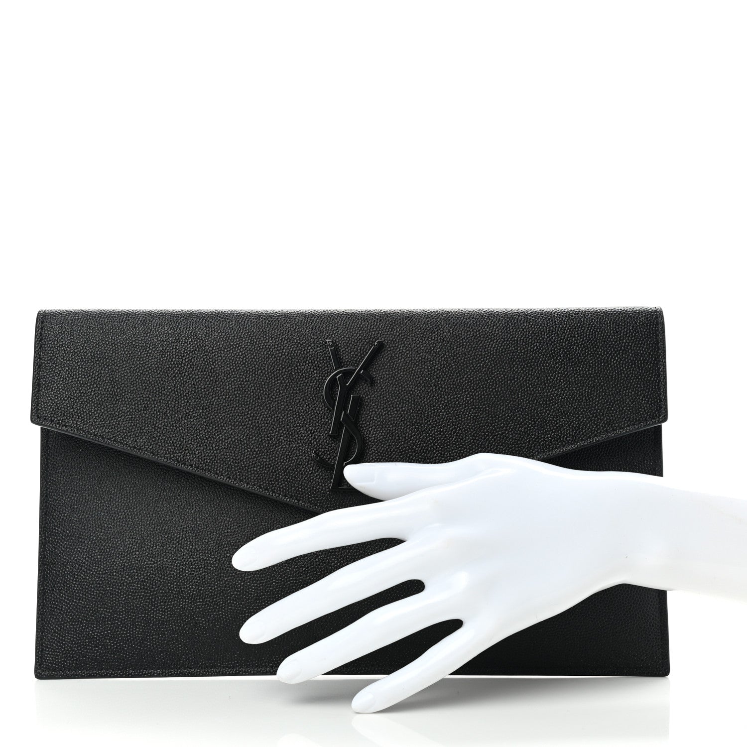 Saint Laurent Grain De Poudre Uptown Pouch Black 2 of 8