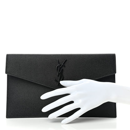Saint Laurent Grain De Poudre Uptown Pouch Black 2 of 8