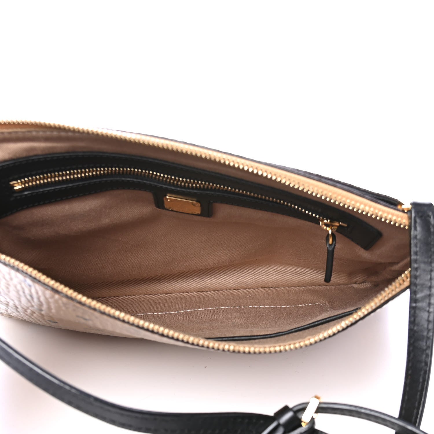 MCM Metallic Visetos Medium Crossbody Pouch Gold 4 of 5