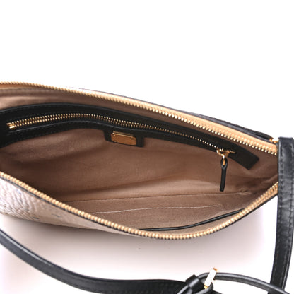 MCM Metallic Visetos Medium Crossbody Pouch Gold 4 of 5