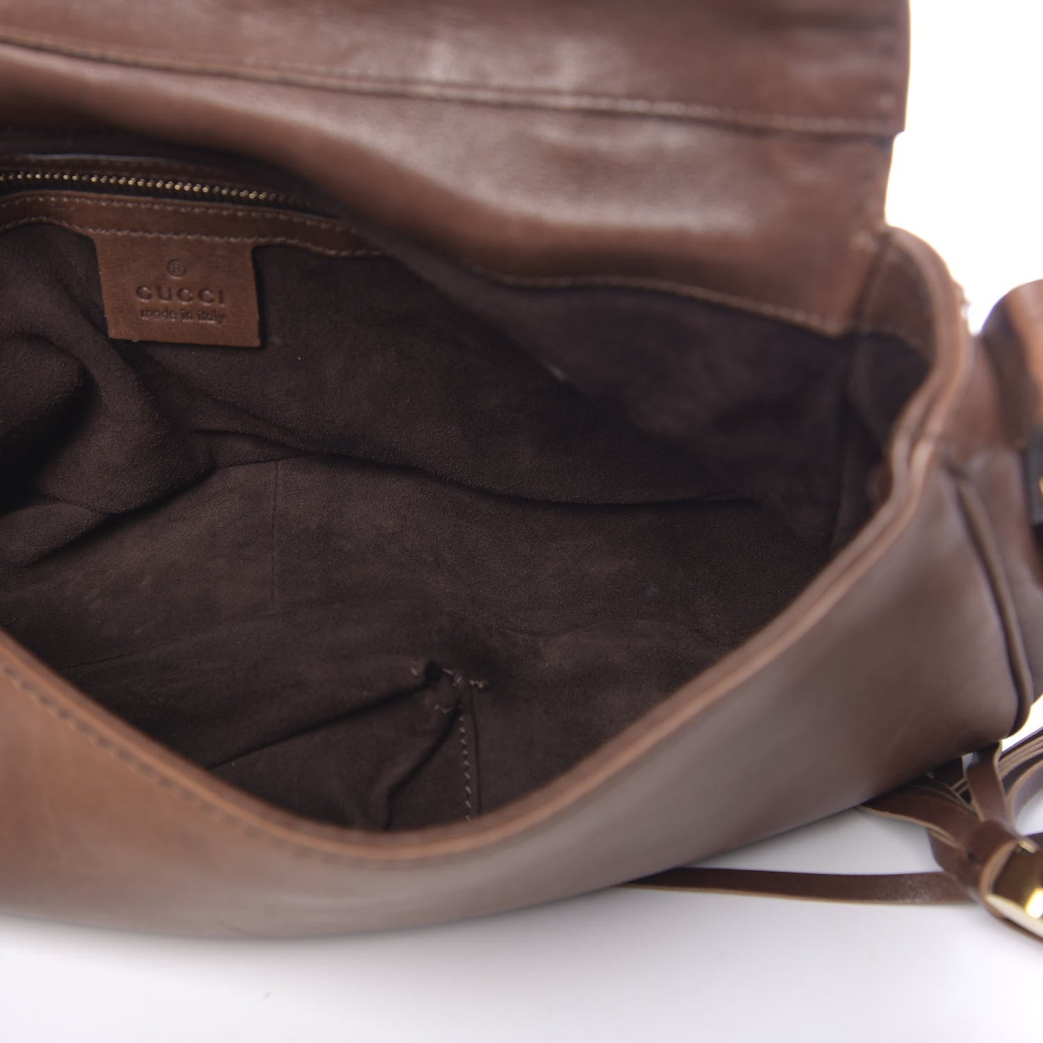 Gucci Calfskin Handmade Medium Flap Shoulder Bag Brown 5 of 15