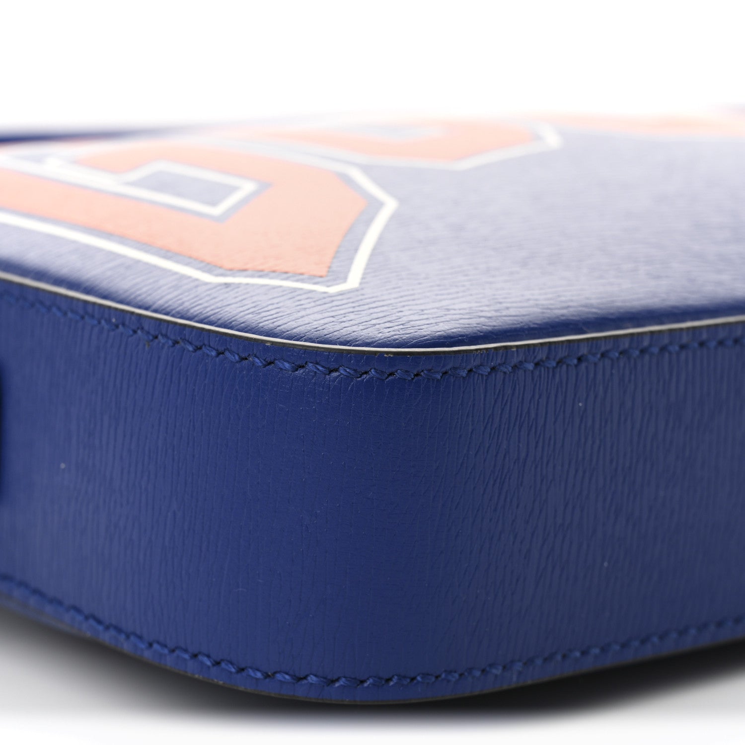 Gucci New Shanghai Calfskin Interlocking G Logo Camera Crossbody Bag Cobalt Blue Orange 9 of 10
