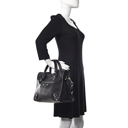 Balenciaga Smooth Calfskin Metallic Patent Giant 12 Silver Hardware City Black Gris 2 of 22