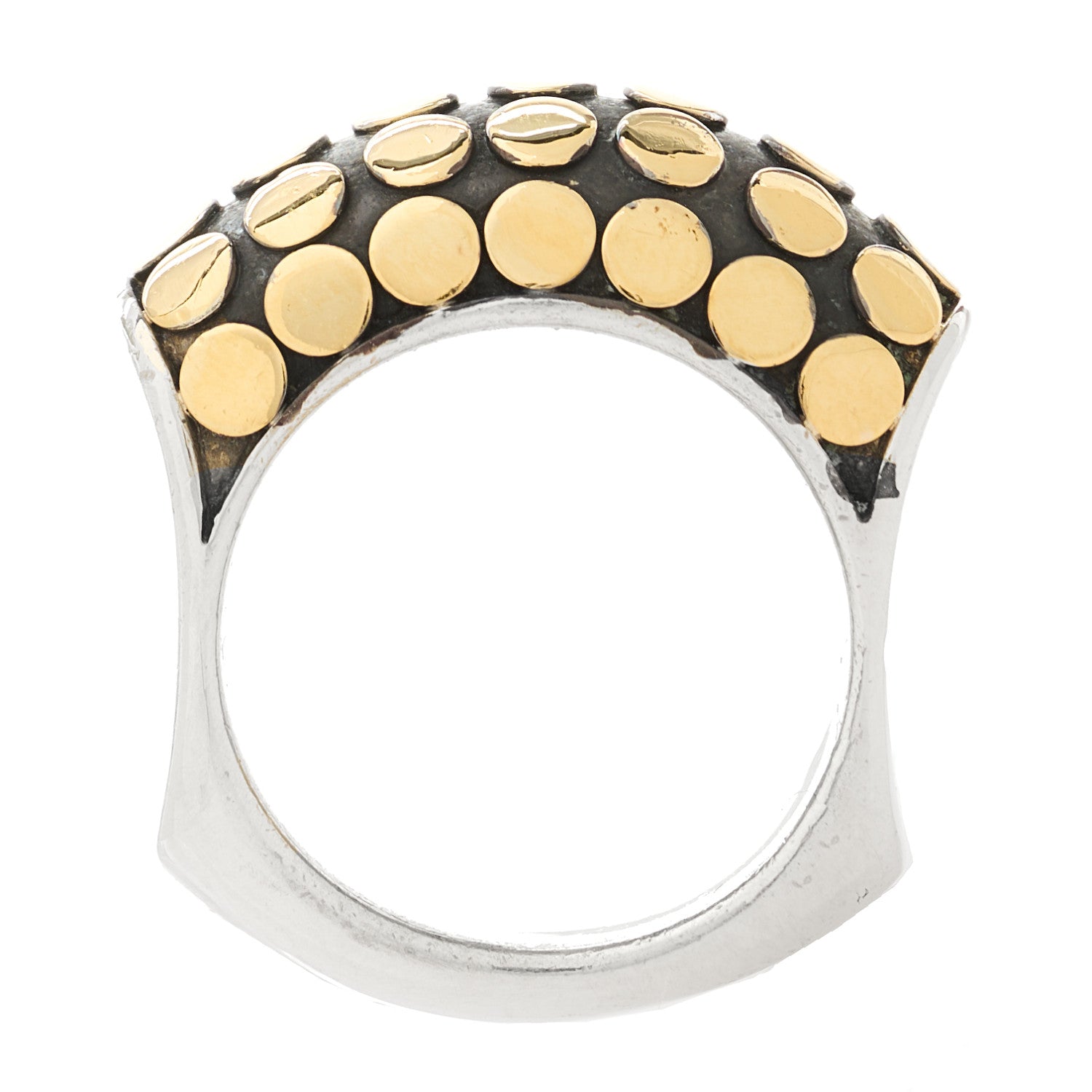 John Hardy Sterling Silver 18K Yellow Gold Dot Ring 53 6.25 3 of 6