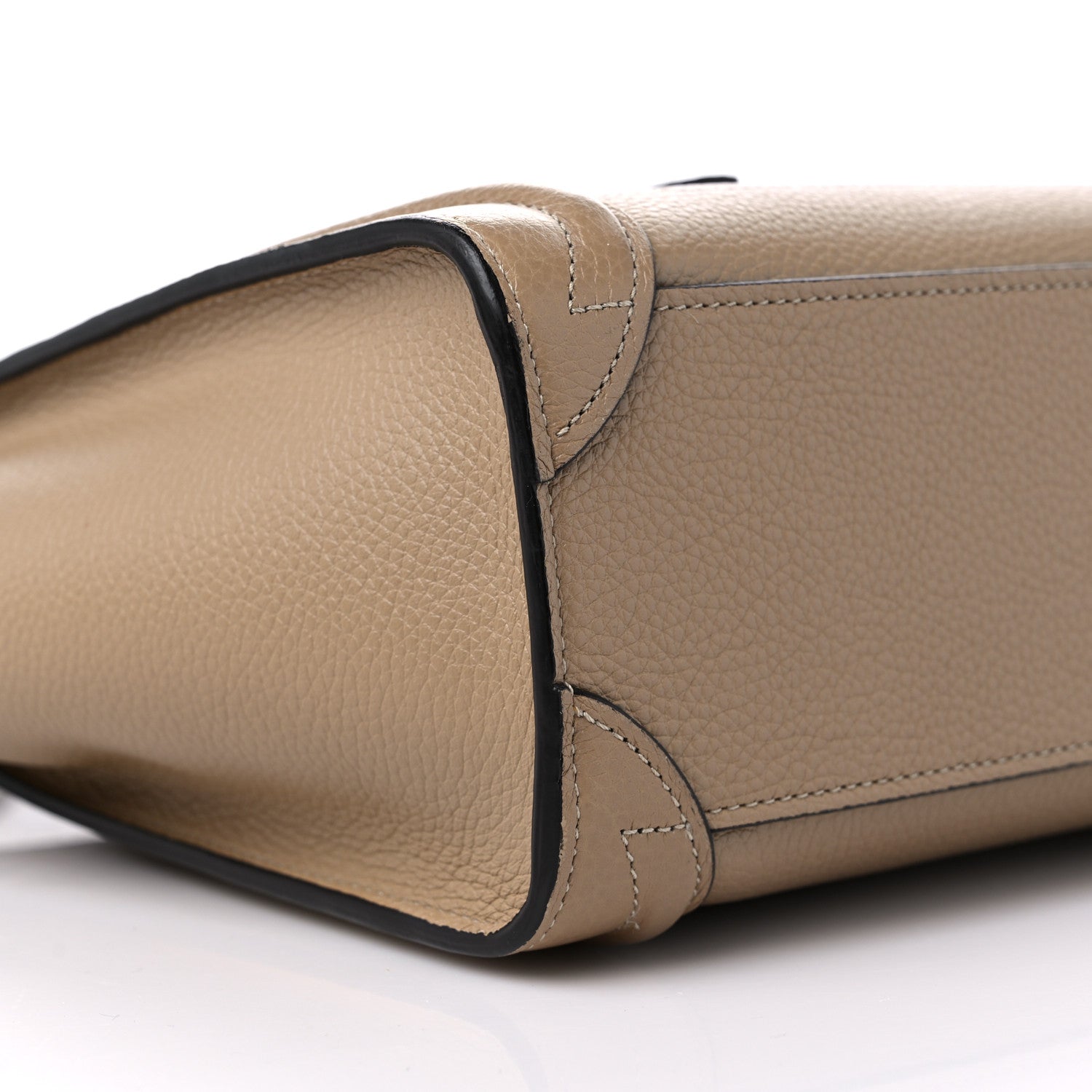 Celine Drummed Calfskin Nano Luggage Dune 9 of 10