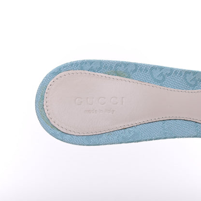 Gucci Monogram Mid Heel Slides 37.5 Sea Blue 7 of 11