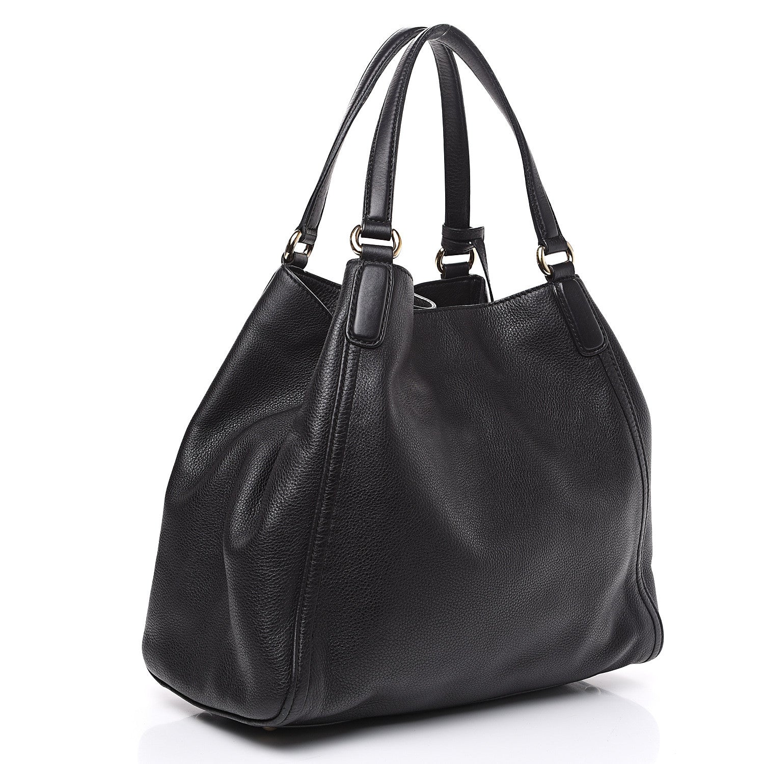 Gucci Pebbled Calfskin Medium Soho Shoulder Bag Black 2 of 11