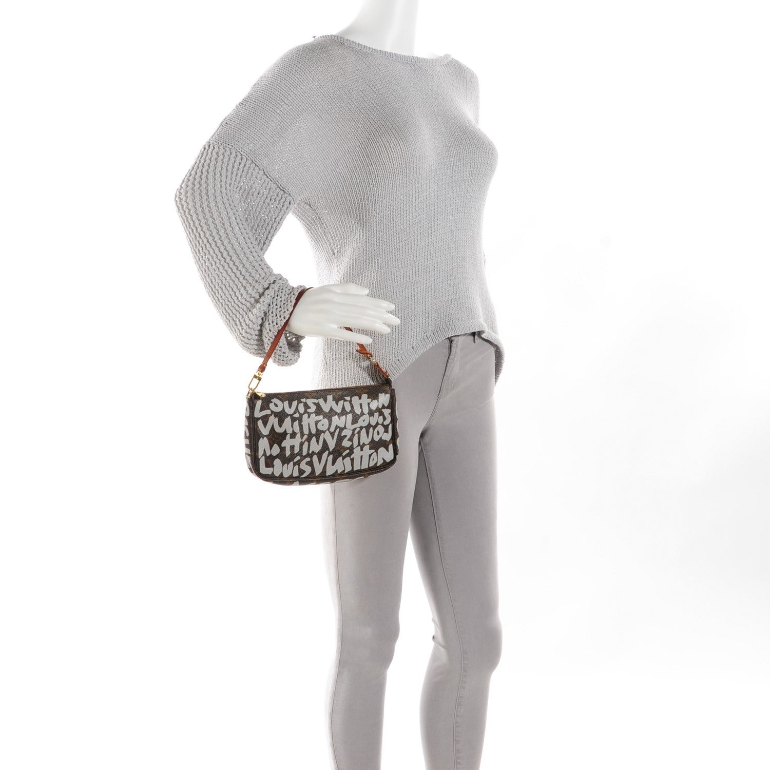 Louis Vuitton Monogram Graffiti Pochette Accessories Silver 2 of 7