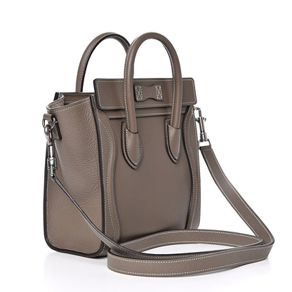 Celine Drummed Calfskin Nano Luggage Souris 3 of 10