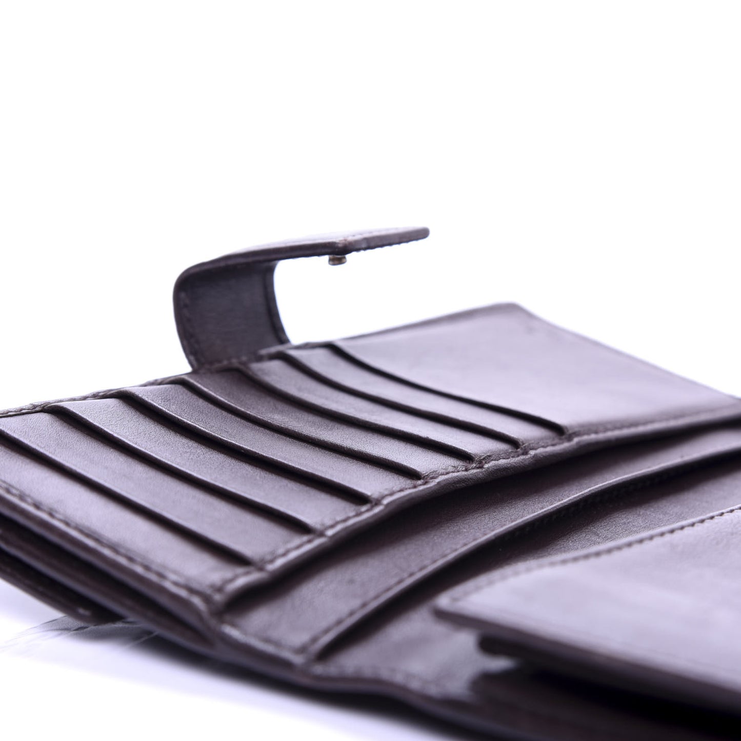 Guccissima Margaux Calfskin Metal Bar Continental Flap Wallet Chocolate
