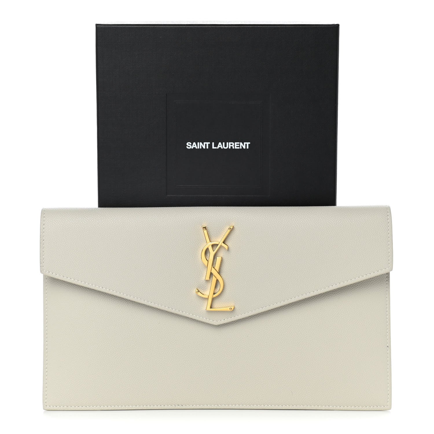 Saint Laurent Grain De Poudre Uptown Pouch Granite 9 of 9