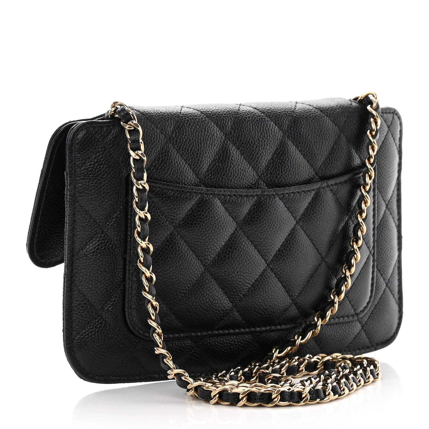 Chanel Caviar Fabric Quilted Foldable Tote With Chain Black Multicolor 4 of 19