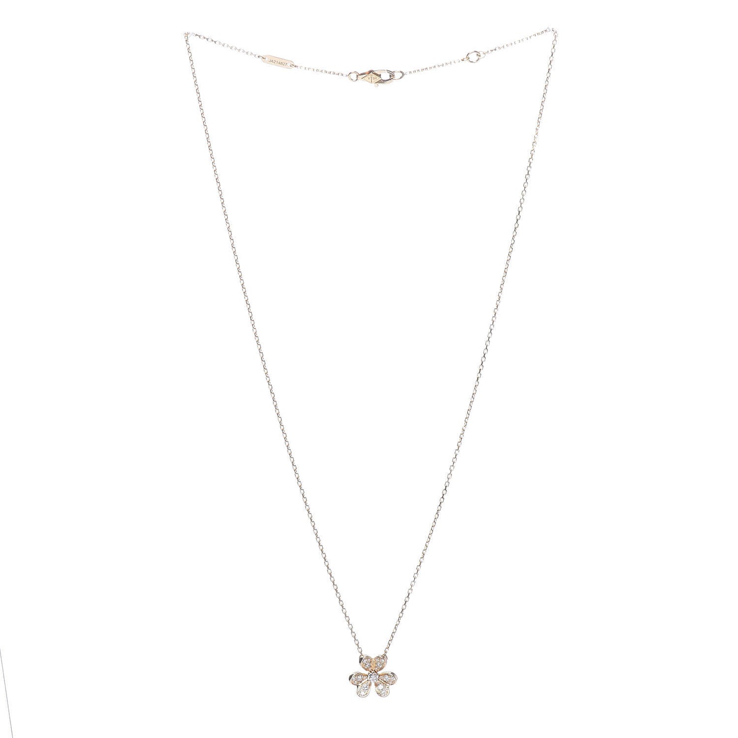 18K Yellow Gold Diamond Mini Frivole Pendant Pave Necklace