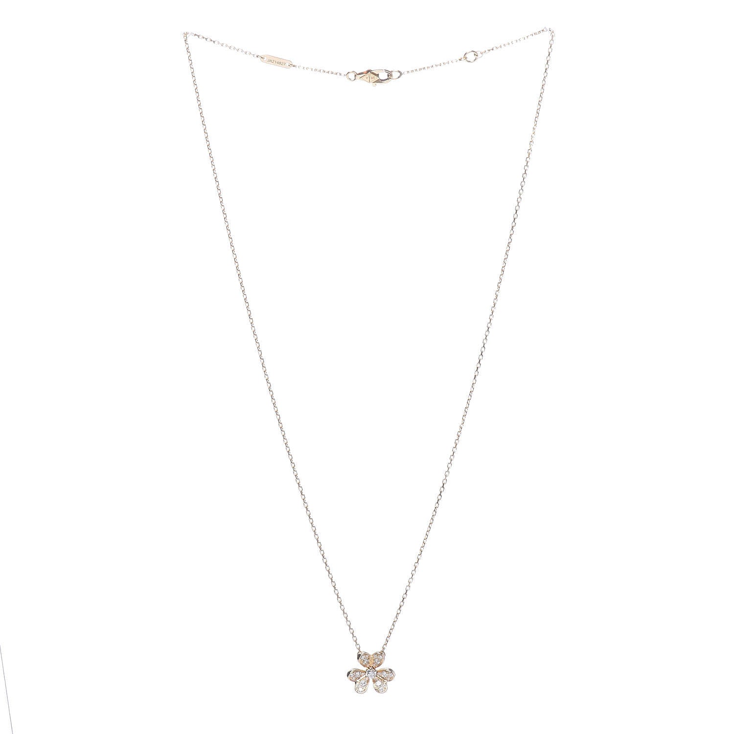 Van Cleef & Arpels 18K Yellow Gold Diamond Mini Frivole Pendant Pave Necklace 3 of 8