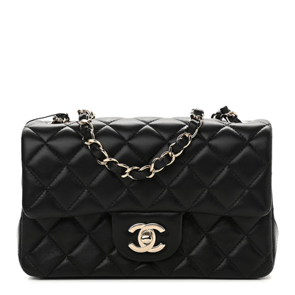 Chanel Lambskin Quilted Mini Rectangular Flap Black 1 of 9