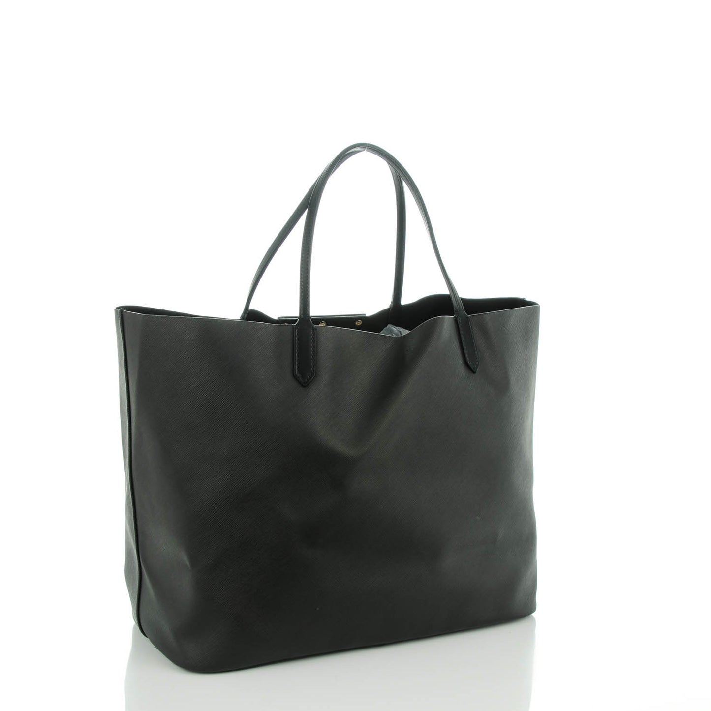 Textured Coated Canvas Bambi Print Large Antigona Tote Black